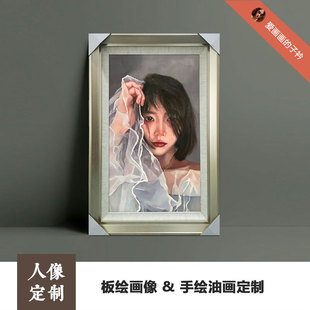 爱画画的子衿人物画像定制真人照片手绘油画板绘肖像画艺术画像