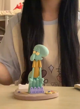 海绵宝宝章鱼哥磁吸手机支架摆件