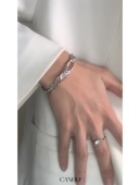 CANHUI白月光手镯男女不规则蛋白石韩版 ins风宝石高级感褶皱手环