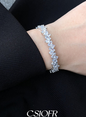 男女小众波光粼粼手镯开口可调节