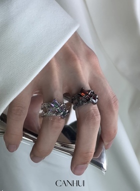 CANHUI月光无性别男女戒指小众设计ins开口可调节冷淡风饰品