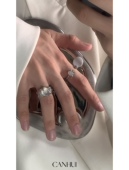 CS1OFR白月光元 素戒指男女潮冷淡风小众设计不规则开口可调节戒指