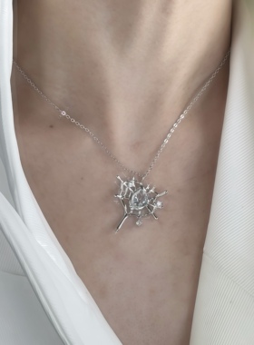 白月光蜘蛛项链男女小众设计
