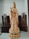 木雕南海观世音菩萨地藏王莲花底座佛像家里办公室供奉保平安摆件