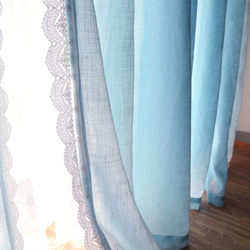 【天蓝小轩窗】美式简约不透人棉麻唯美日系半遮光装饰落地窗纱,居家布艺,定制窗帘,淘宝优惠券,粉丝福利购,淘宝优惠卷