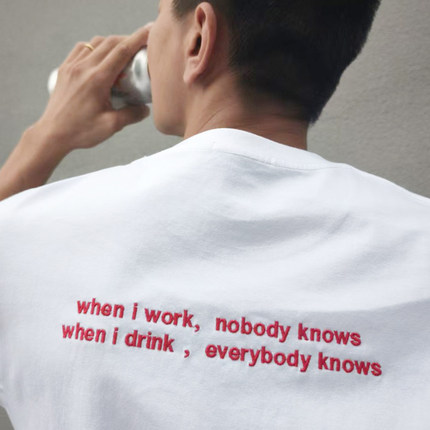 BADS美式趣味印花短袖T恤【when idrink】纯棉宽松男2026新款短袖