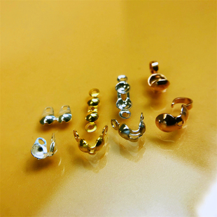 925纯银包头扣diy配件珍珠项链手链串珠定位包线扣夹扣固定收尾扣