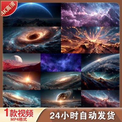 高清地球宇宙穿梭科幻太空星球星空星云星系黑洞特效精美视频素材