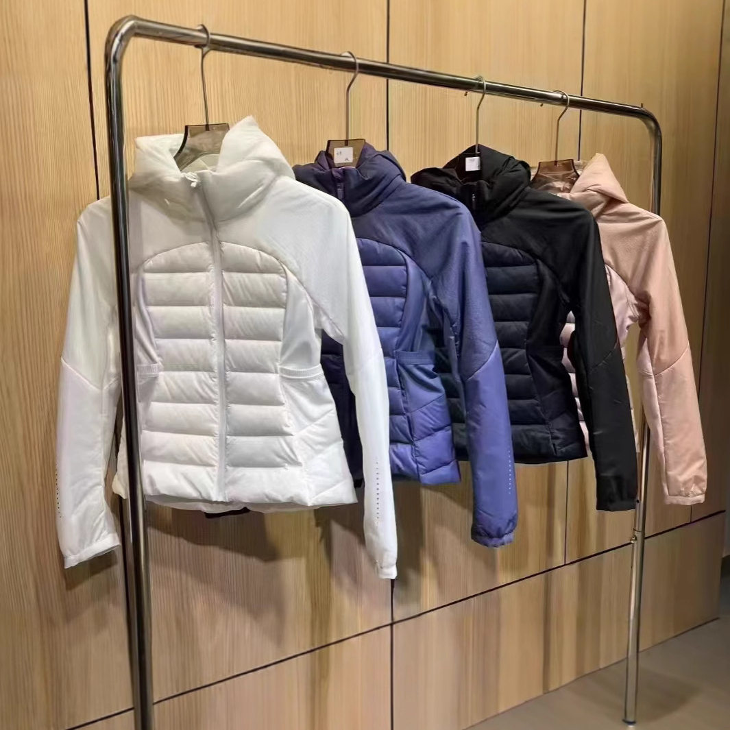 lulu露露同款大牌高品质运动户外冬90白鸭绒修身轻薄羽绒服外套女