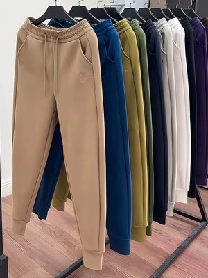 700克鹅绒蚕丝蛋白双面慕斯绒九级防风裤女冬季加厚保暖卫裤束脚