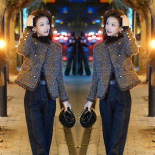 小香风羽绒棉短外套女2024秋冬款 圆领设计感气质复古保暖百搭上衣