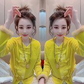 国风盘扣金丝绒真丝重工国风盘口丝绒外套女 新中式 2024年新款 衬衫