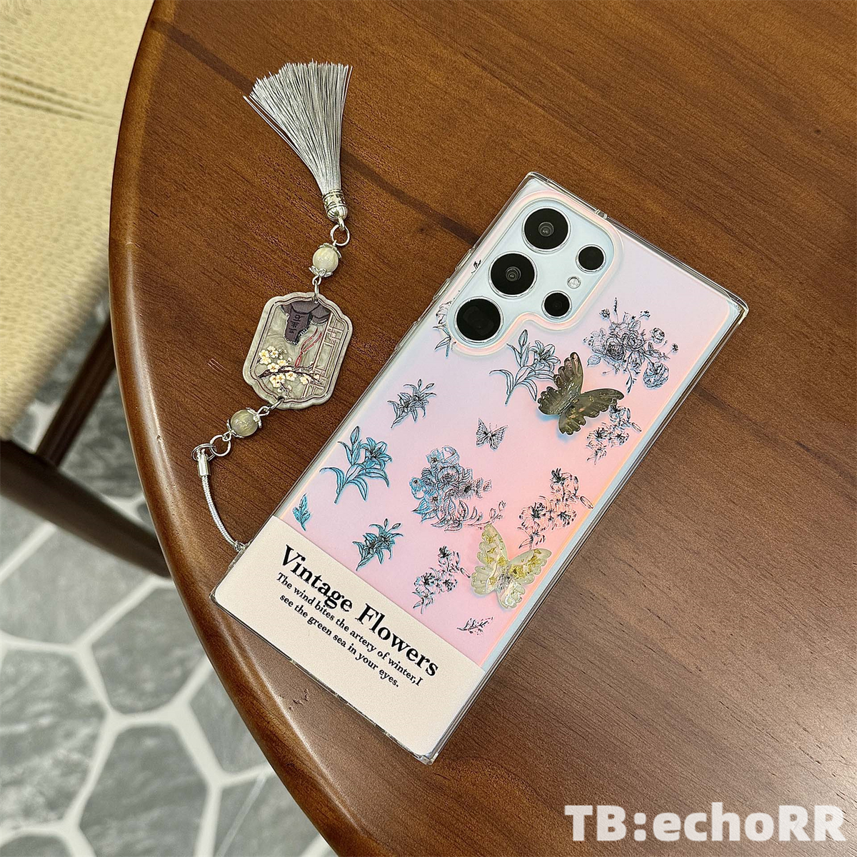 适用于三星S24Ultra手机壳 ins风 日韩 复古花 磁吸 S25Plus S23+ S22 流苏 镭射双层IMD 全包 防摔 保护套