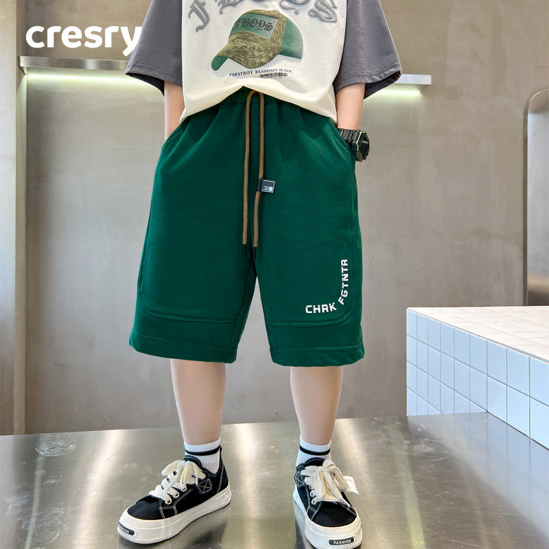 韩国CRESRY童装潮牌男童夏季运动短裤2026新款中大童夏款外穿裤子