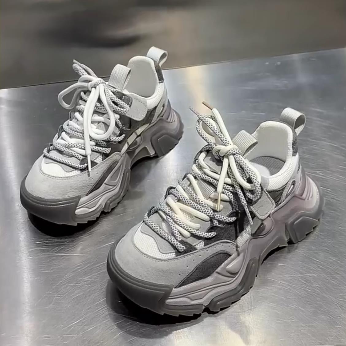 英国DGKP真皮厚底老爹鞋