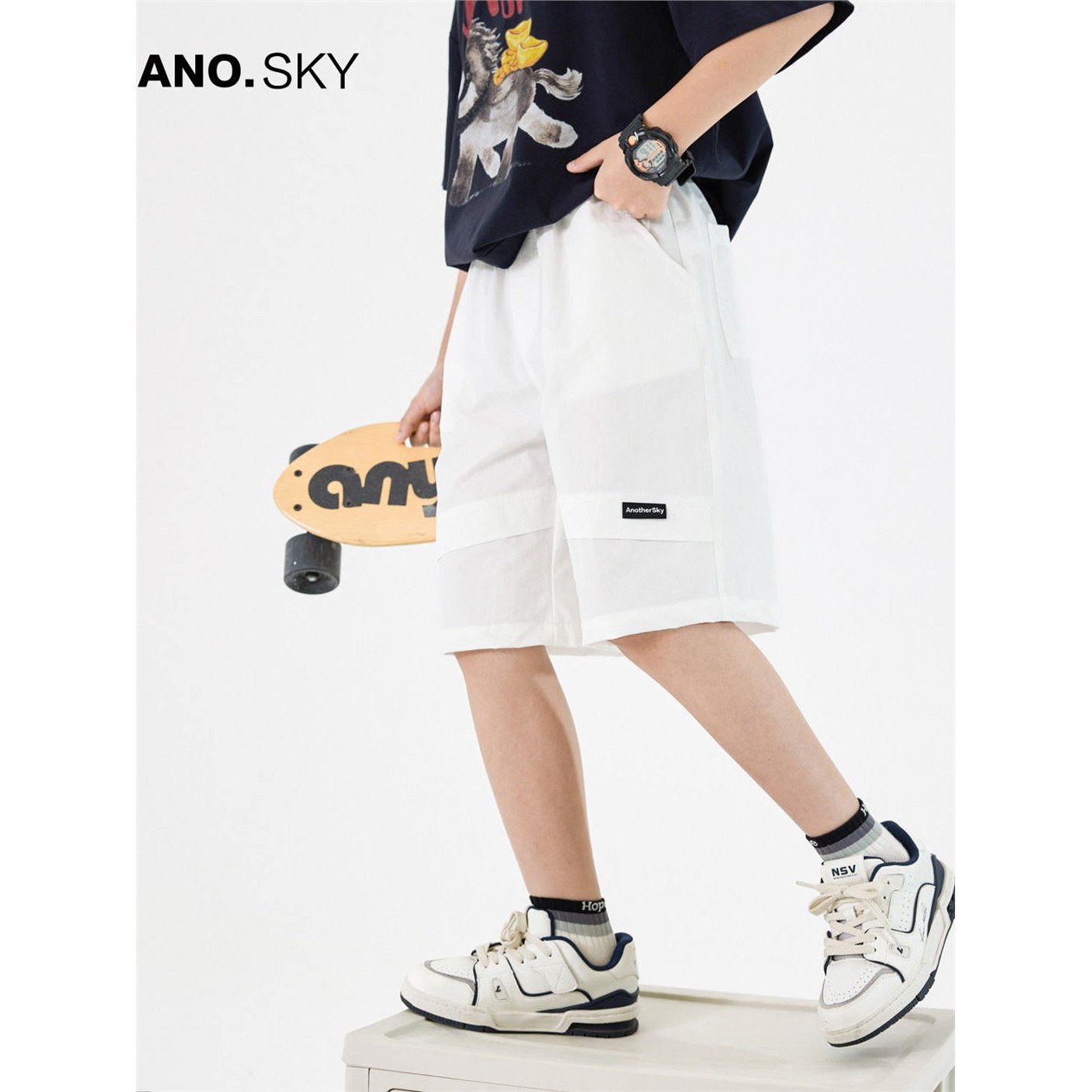 anothersky男童裤子夏季