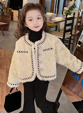 英国Next nien女童冬装外套女宝宝上衣小香风衣服童装秋冬毛毛衣