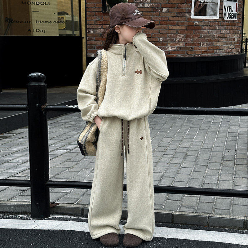 女童春装套装2026新款洋气儿童春季卫衣女孩大童两件套运动衣服潮