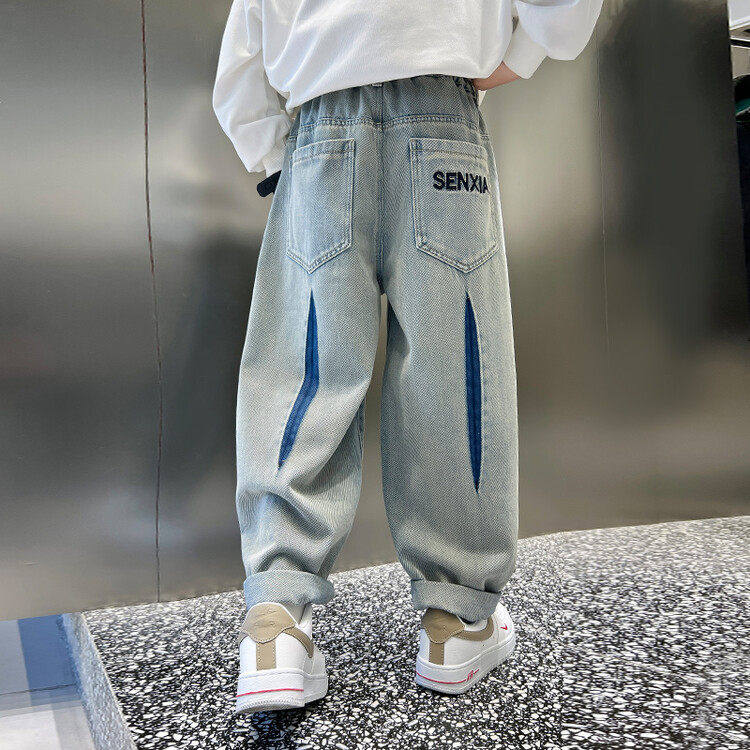 Jkids韩国男童裤子春夏2026新款中大童男孩春季直筒牛仔裤儿童套