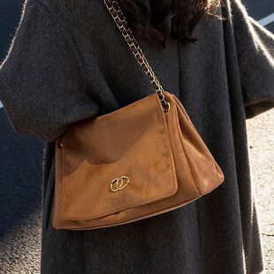 包包女大容量新款托特通勤感2026包松弛绒腋下包斜挎单肩复古麂皮