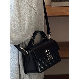 黑色链条手提包单肩斜挎包轻奢小众2024新款高级感夏小包女式香风