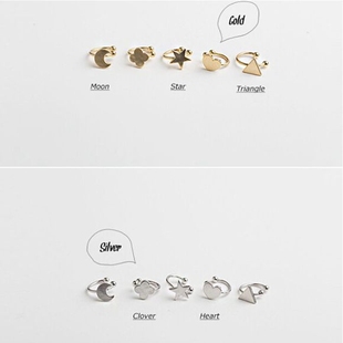 无耳洞耳夹 潮人星星爱心月亮耳夹青春少女潮流单只款 韩版 创意时尚