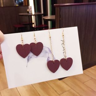 可爱爱心日系韩国清新森系无耳洞耳夹式 耳坠女简约简洁百搭耳饰环