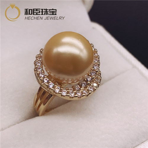 925纯银镶钻指圈送妈妈南洋金珠