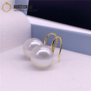 925纯银耳勾珍珠耳钉 珍珠耳环耳饰耳坠 淡水珍珠母贝珍珠高跟鞋