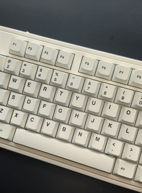 英文极简白原厂高度125键小全套字体加粗白色键帽