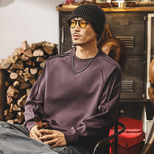 美式复古300g重磅t恤男长袖秋季2025新款加绒卫衣男春秋宽松上衣