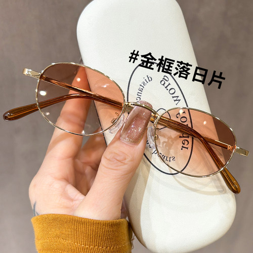 刘亦菲落日茶色墨镜女款复古文艺