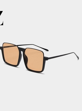 茶色大框墨镜女方形大脸显瘦浅色