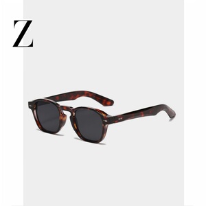 日系小众玳瑁框茶色墨镜男款时尚复古百搭装饰小圆框近视太阳镜女