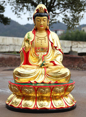 厂家直销寺庙佛像鎏金观世音菩萨供奉大型观音佛像