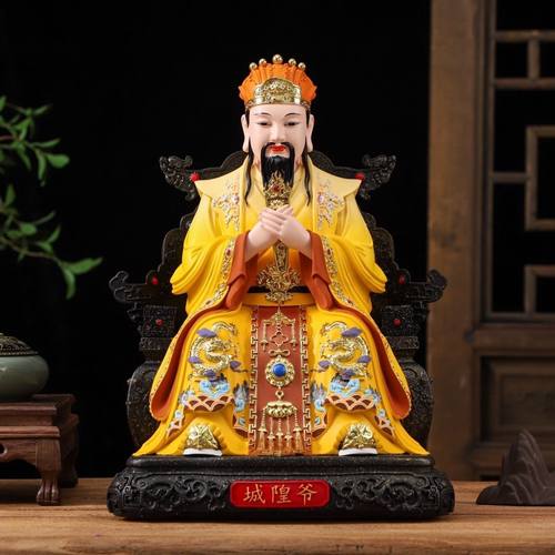 城隍爷神像树脂工艺品摆件官方道观城隍神像手工素才城隍神像摆件