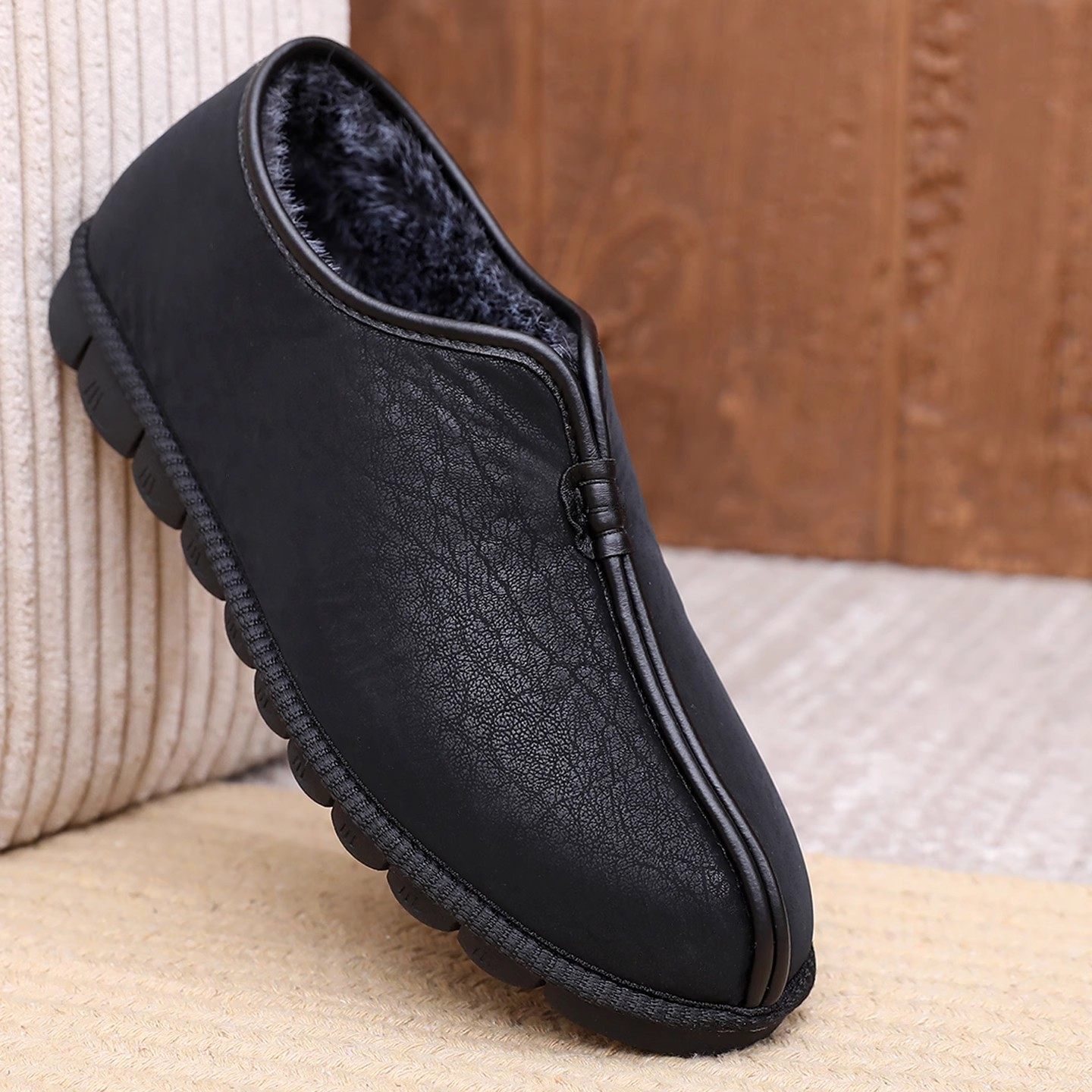 冬季老北京布鞋男棉鞋加绒保暖中老年爸爸鞋子软底防滑复古老头鞋,流行男鞋,布鞋,淘宝优惠券,粉丝福利购,淘宝优惠卷