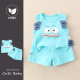 两件套 纯棉洋气婴幼儿宝宝夏天卡通衣服小童无袖 男童夏装 背心套装