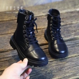 Martens, осенние черные детские короткие сапоги в английском стиле для мальчиков, ботинки, 2022 года, из натуральной кожи, в британском стиле