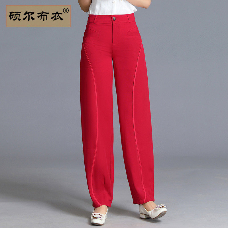 高腰休闲女裤灯笼裤妈妈萝卜裤