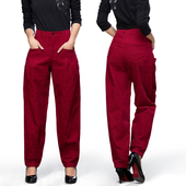 纯棉灯芯绒女裤 萝卜裤 妈妈裤 条绒休闲灯笼裤 春秋新款 长裤 高腰大码