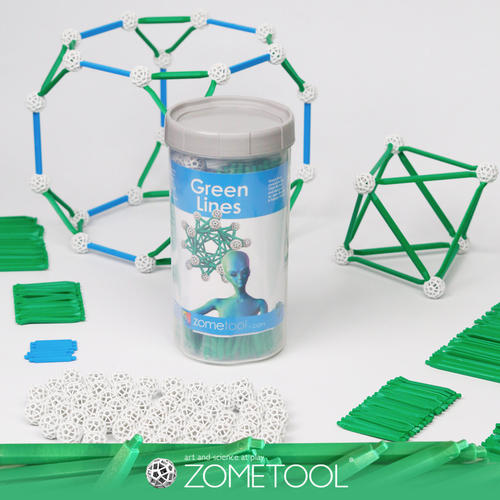 美国zometool绿色拓展套装greenlines几何数学启蒙教具专业补充包