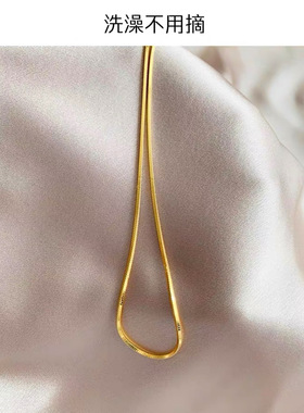 【不褪色不过敏】钛钢保色细蛇骨链小方蛇闪亮闺蜜锁骨链百搭项链