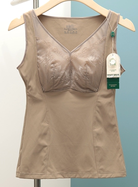 香月明美保暖背心女秋冬不加绒带胸垫蚕丝乳胶杯修身打底衣65807