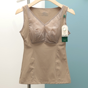 香月明美保暖背心女秋冬不加绒带胸垫蚕丝乳胶杯修身 打底衣65807