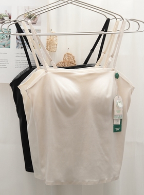 香月明美春夏背心带胸垫百搭可调节细肩带胸垫聚拢光面显瘦65223
