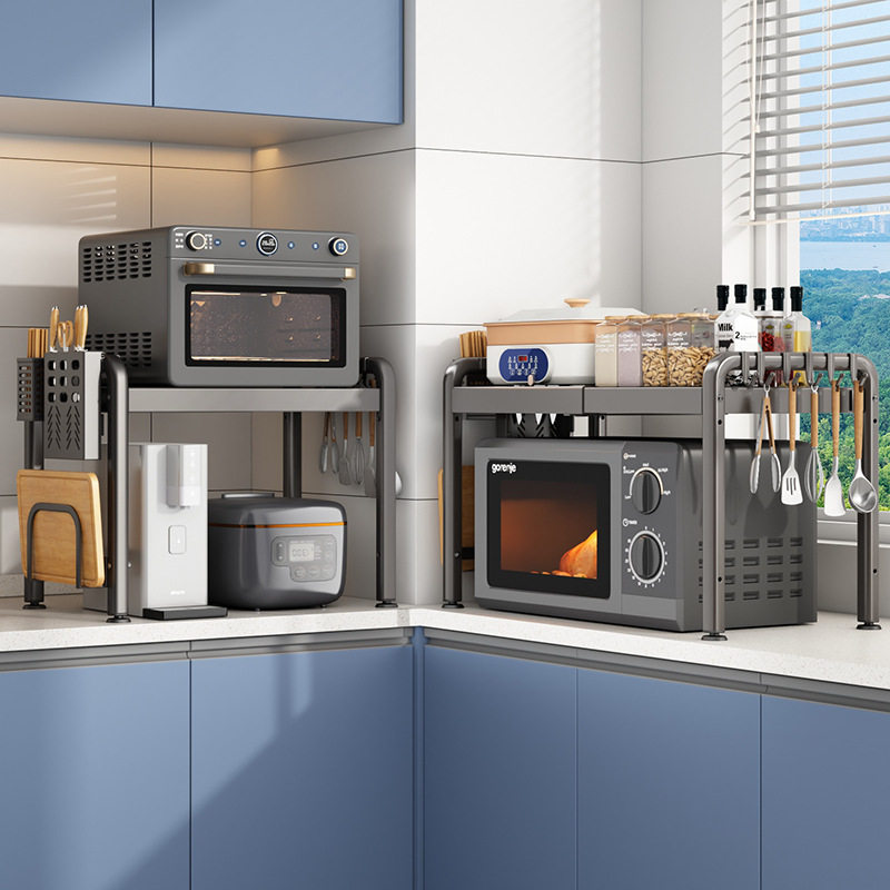 德国可伸缩厨房置物架微波炉架子家用台面桌面双层电饭锅烤箱收纳,厨房/烹饪用具,抹布架/厨房清洁收纳架,淘宝优惠券,粉丝福利购,淘宝优惠卷