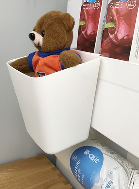 日式壁挂式收纳篮迷你款宜家风格纯白色卡位挂篮杂物小件存储盒子