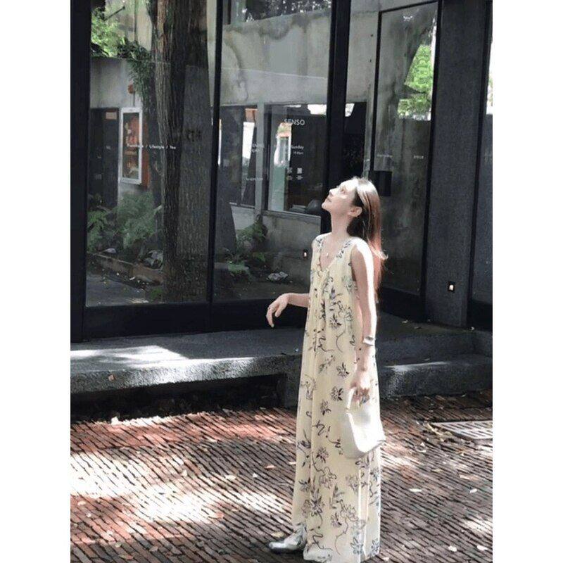 【宋祖儿同款】度假风女装水墨画连衣裙
