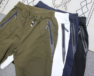 外贸男士夏季运动短裤毛圈宽松大码拉链裤兜时尚百搭休闲五分裤